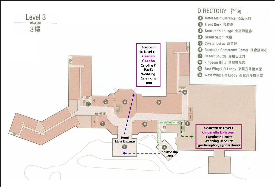 Map - Level 3 - Disneyland Hotel